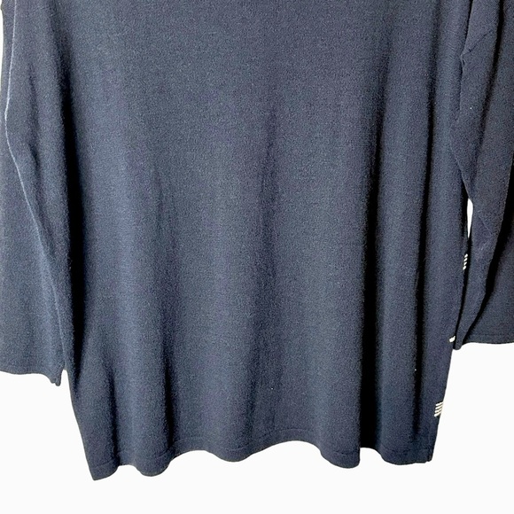 J Jill Wearever Collection Blue & White diagonal striped sweater size small - Picture 8 of 10